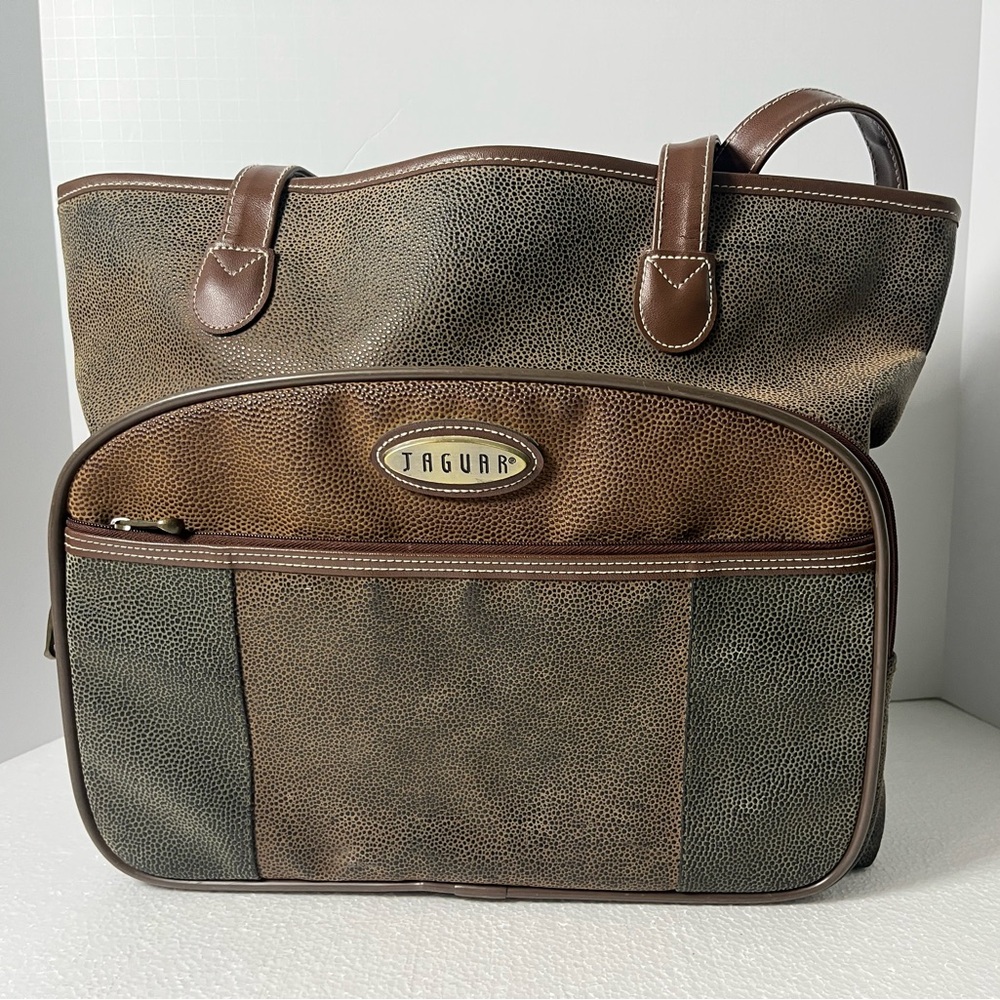Vintage 90s Jaguar Carry All Dark Academia Retro Tote Bag